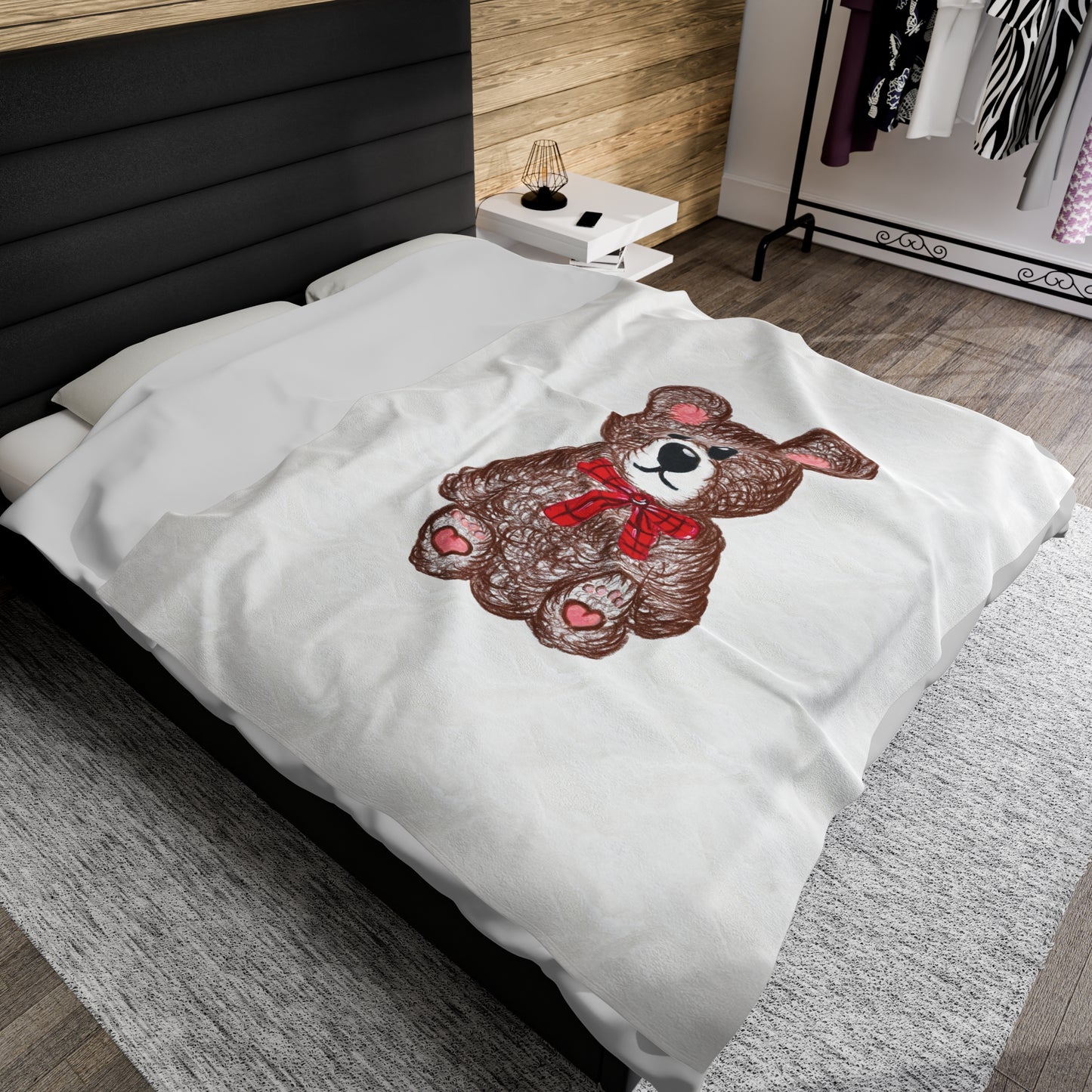 Teddy without AI - Velveteen Plush Blanket