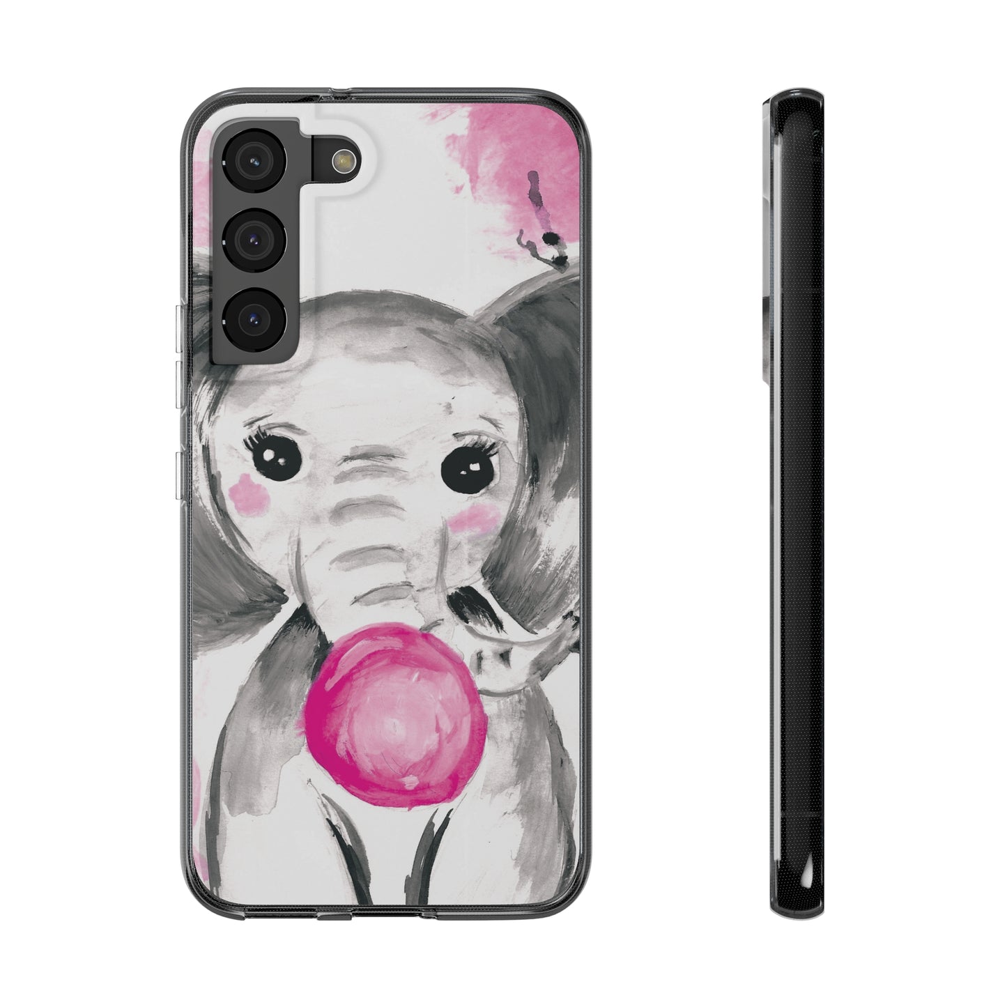 Little Elephant with pink bubblegum without AI - Soft Phone Cases
