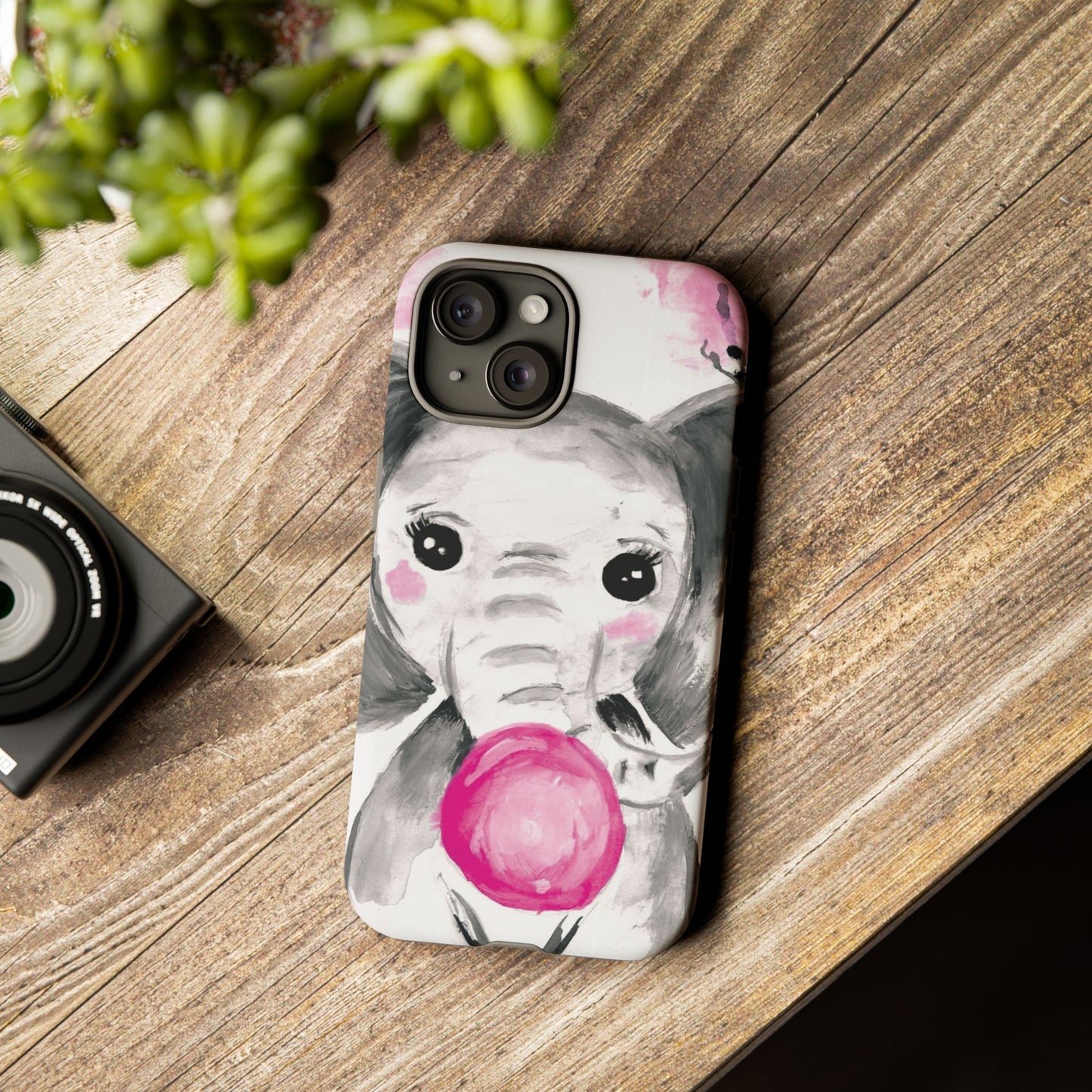 Little Elephant with punk bubblegum without AI - Tough Cases