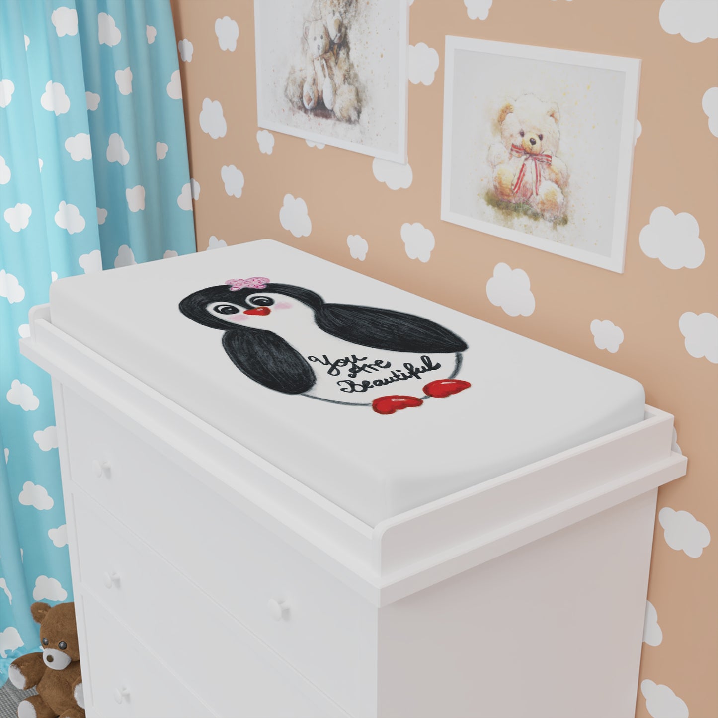 Little penguin beautiful - Baby Changing Pad Cover