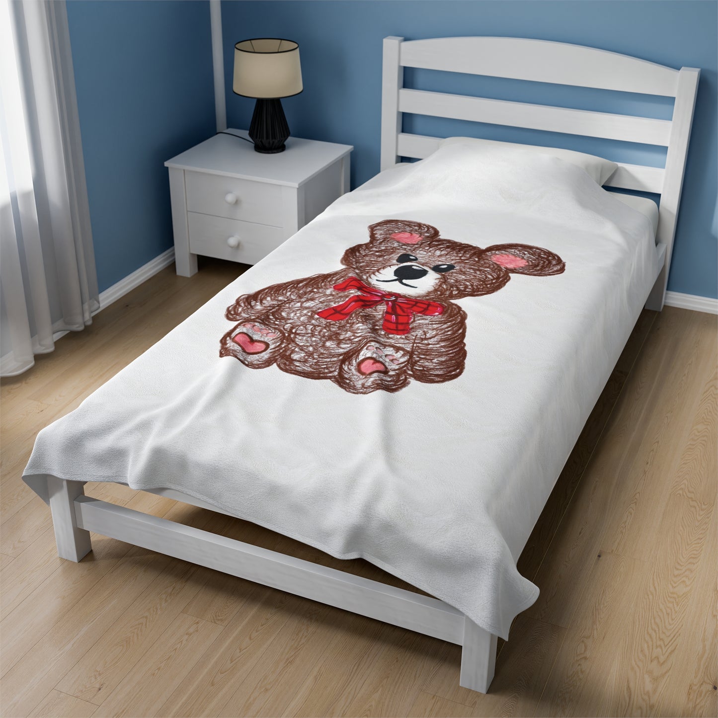 Teddy without AI - Velveteen Plush Blanket