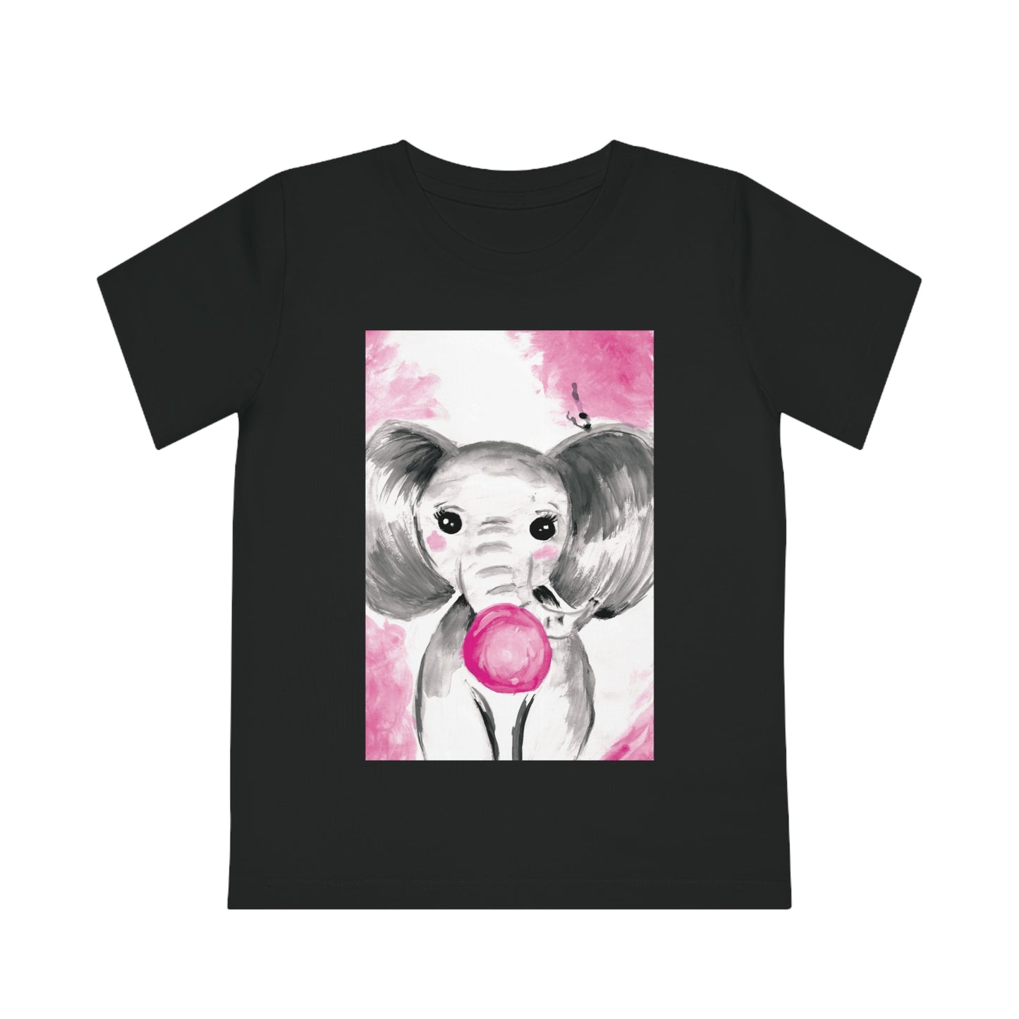 Little Elephant with pink bubblegum without AI - Kids' Creator T-Shirt