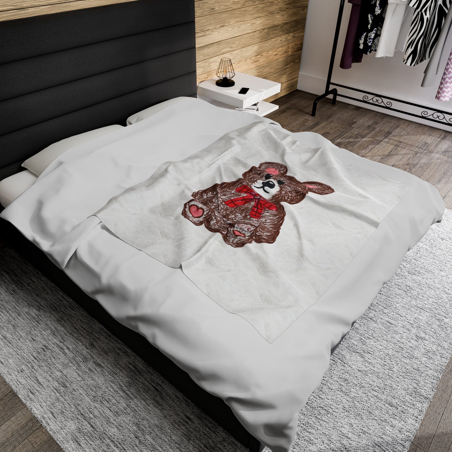 Teddy without AI - Velveteen Plush Blanket
