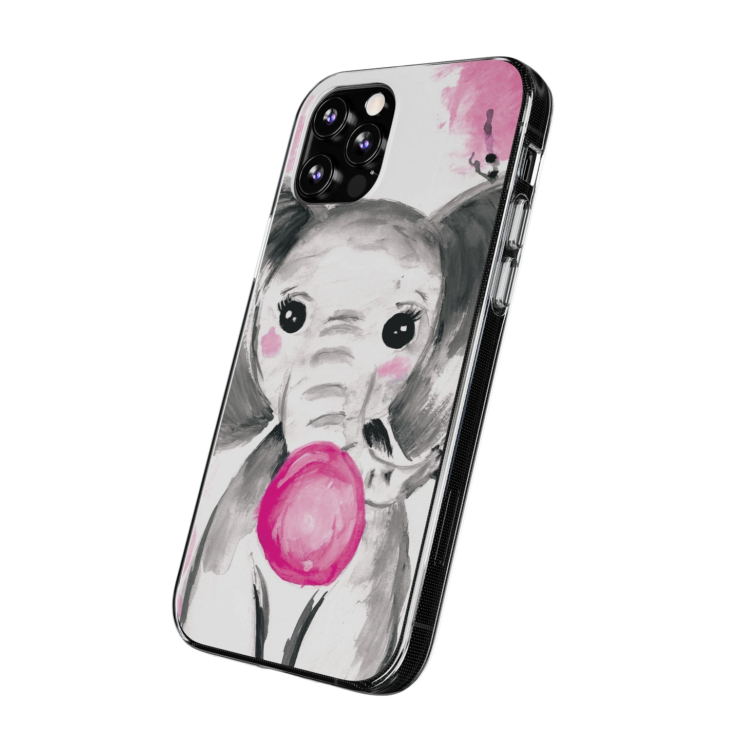 Little Elephant with pink bubblegum without AI - Soft Phone Cases