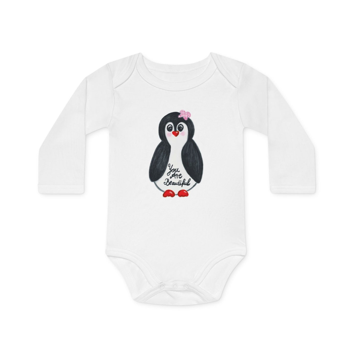 Little penguin beautiful - Baby Long-Sleeve Organic Bodysuit