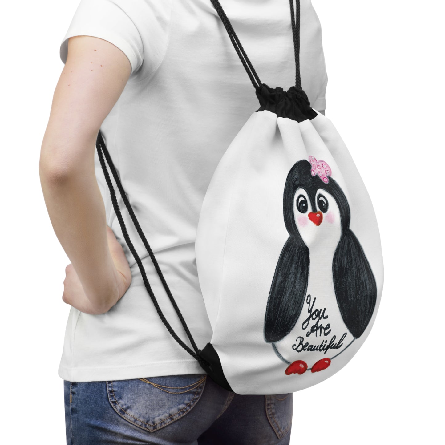 Little penguin beautiful - Drawstring Bag