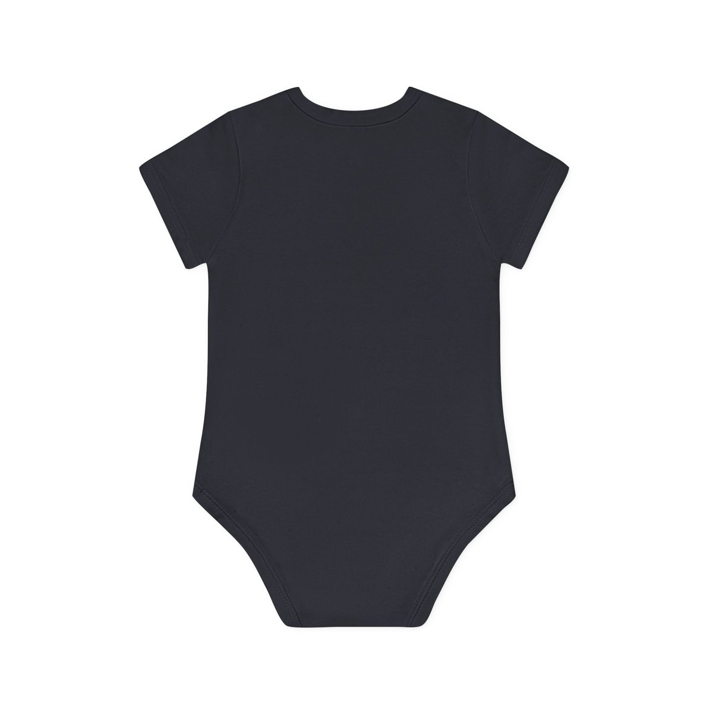 Little Elephant with pink bubblegum without AI - Baby Organic Short Sleeve Bodysuit