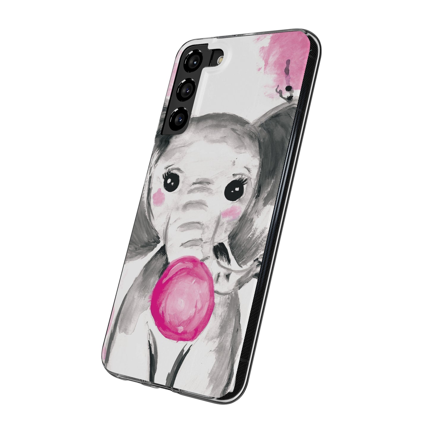 Little Elephant with pink bubblegum without AI - Soft Phone Cases