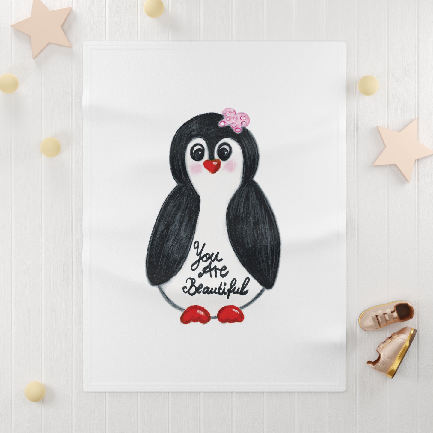 Little penguin beautiful - Soft Fleece Baby Blanket