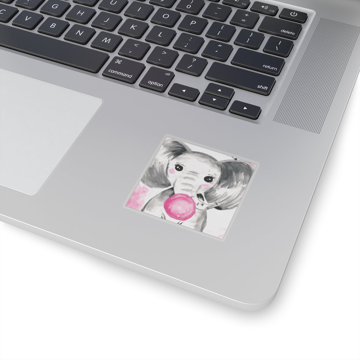 Little Elephant with pink bubblegum without AI - Kiss-Cut Stickers