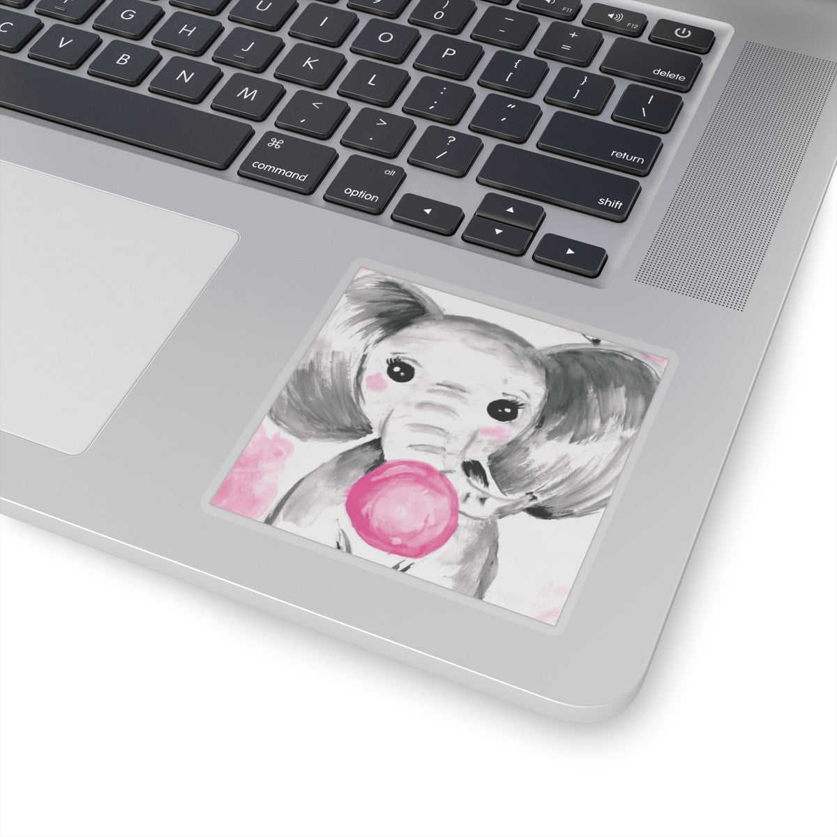 Little Elephant with pink bubblegum without AI - Kiss-Cut Stickers