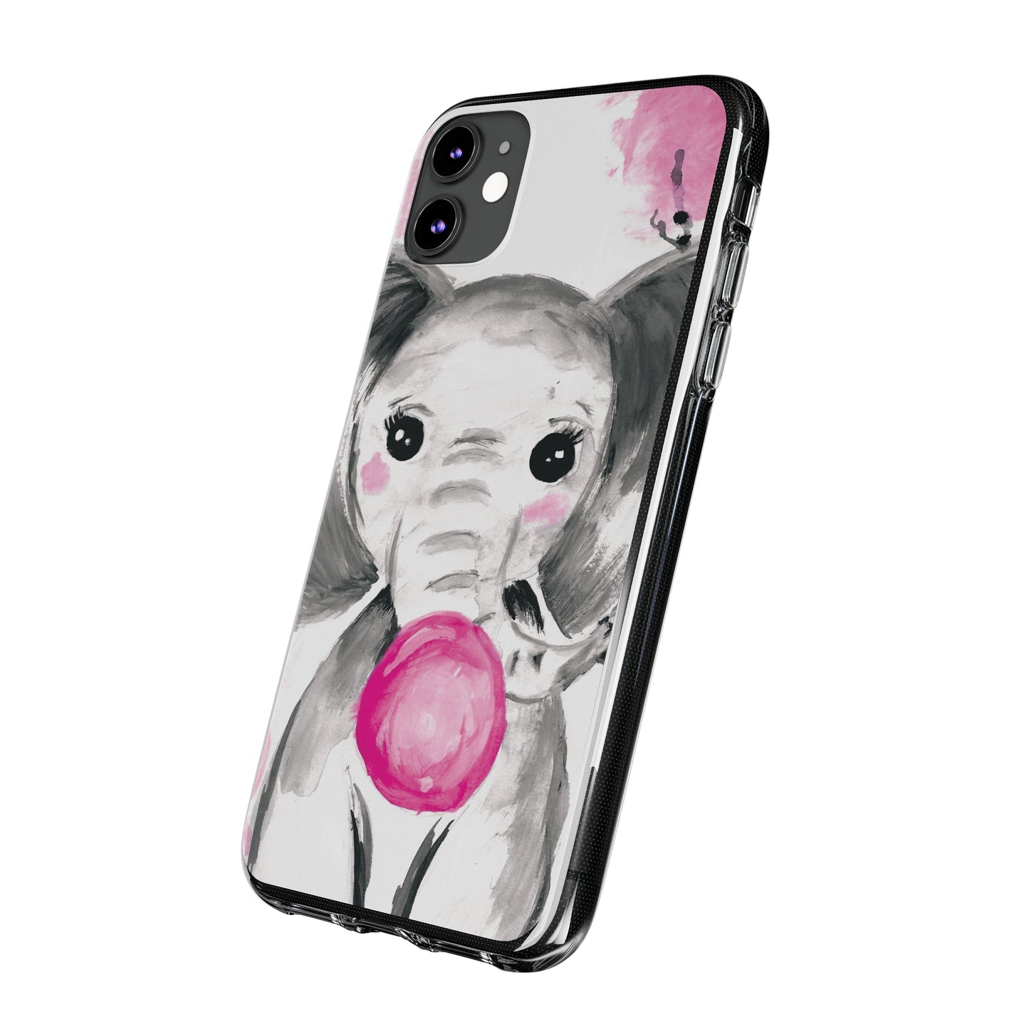 Little Elephant with pink bubblegum without AI - Soft Phone Cases