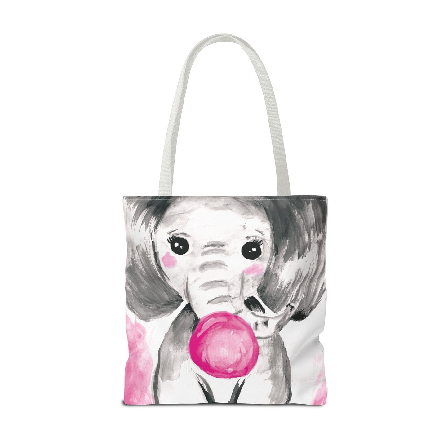 Little Elephant with pink bubblegum without AI - Tote Bag (AOP)