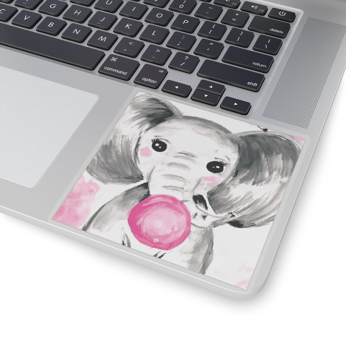 Little Elephant with pink bubblegum without AI - Kiss-Cut Stickers