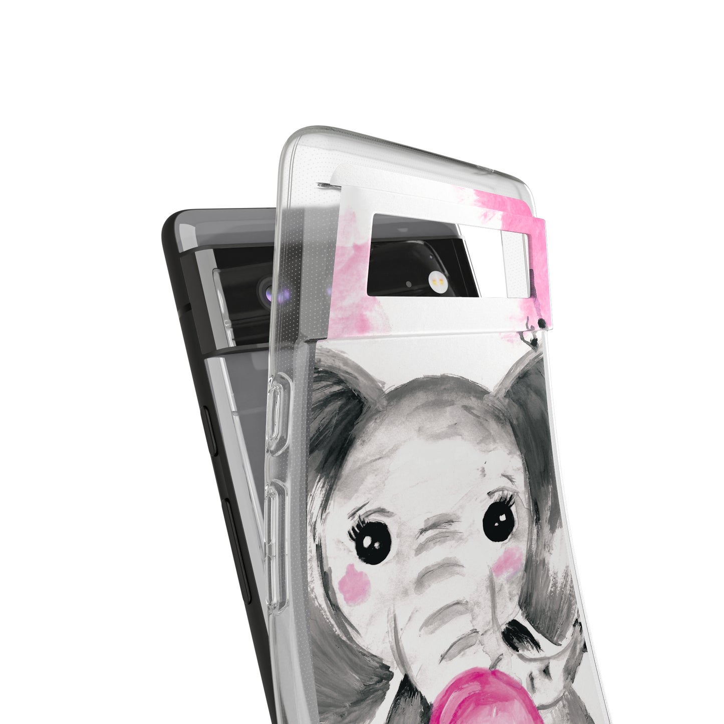 Little Elephant with pink bubblegum without AI - Soft Phone Cases