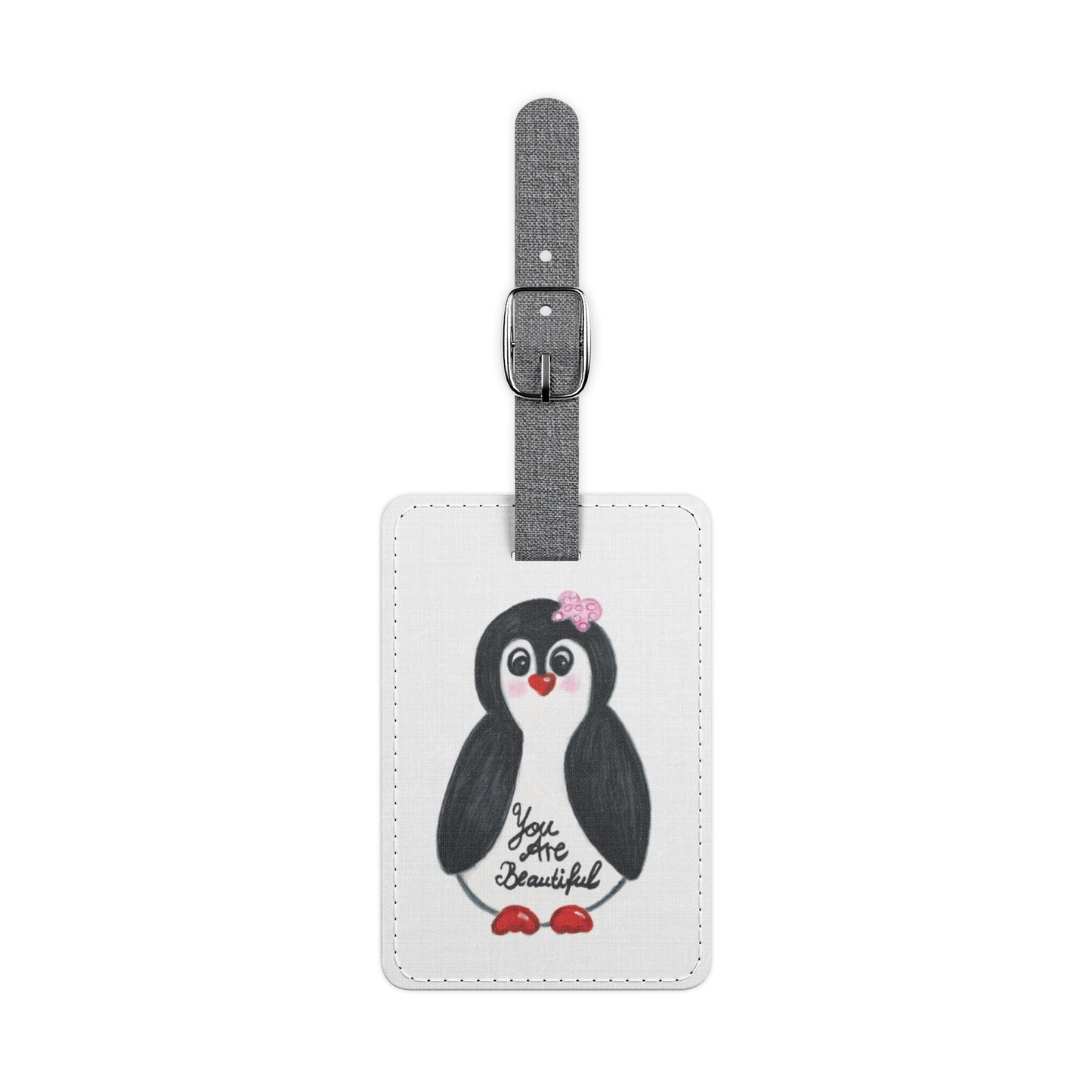 Little penguin beautiful - Saffiano Polyester Luggage Tag, Rectangle