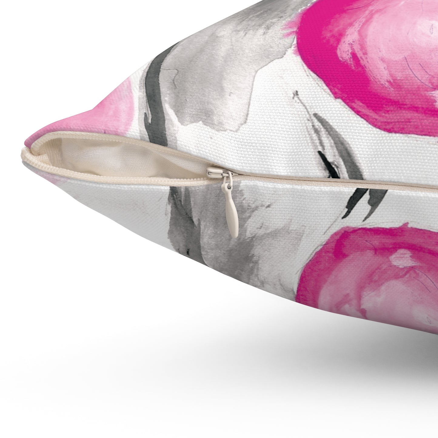 Little Elephant with pink bubblegum without AI - Spun Polyester Square Pillow