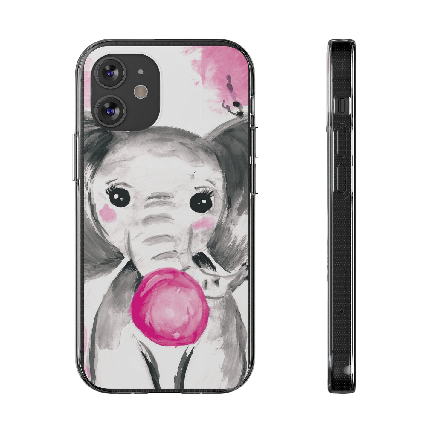 Little Elephant with pink bubblegum without AI - Soft Phone Cases