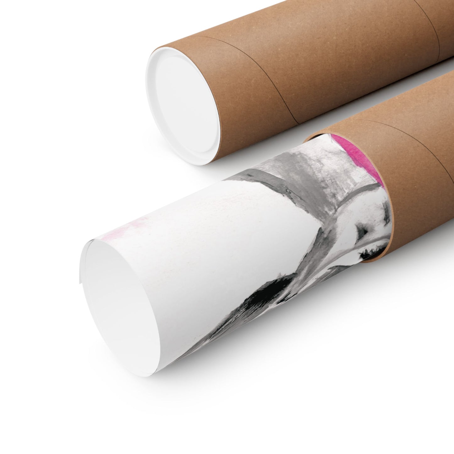 Little Elephant with pink bubblegum without AI - Matte Vertical Posters