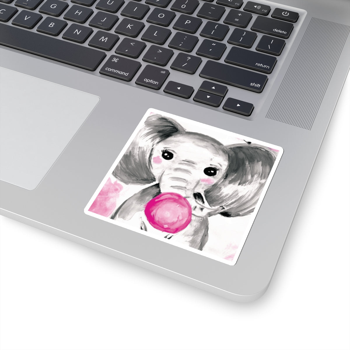 Little Elephant with pink bubblegum without AI - Kiss-Cut Stickers