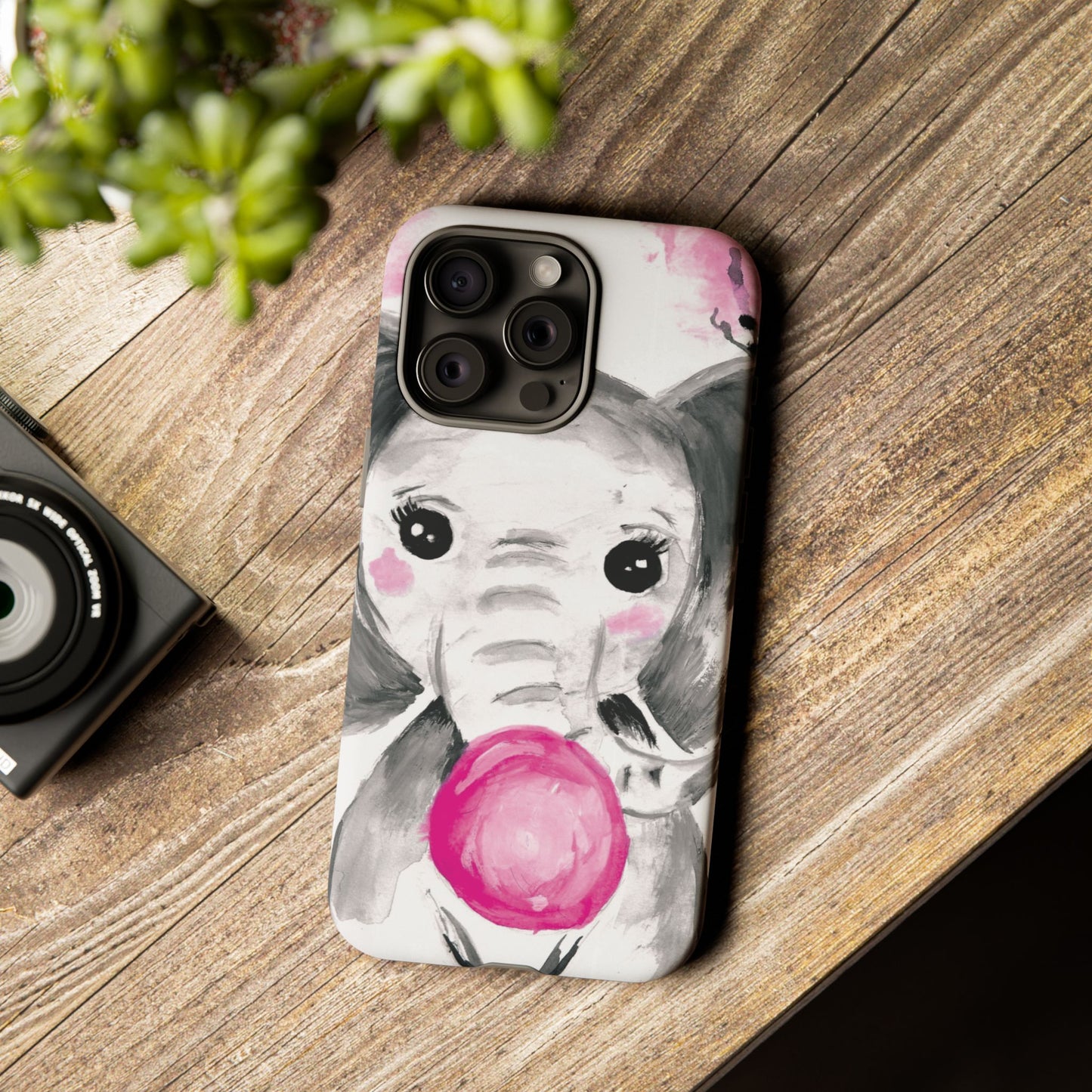 Little Elephant with punk bubblegum without AI - Tough Cases