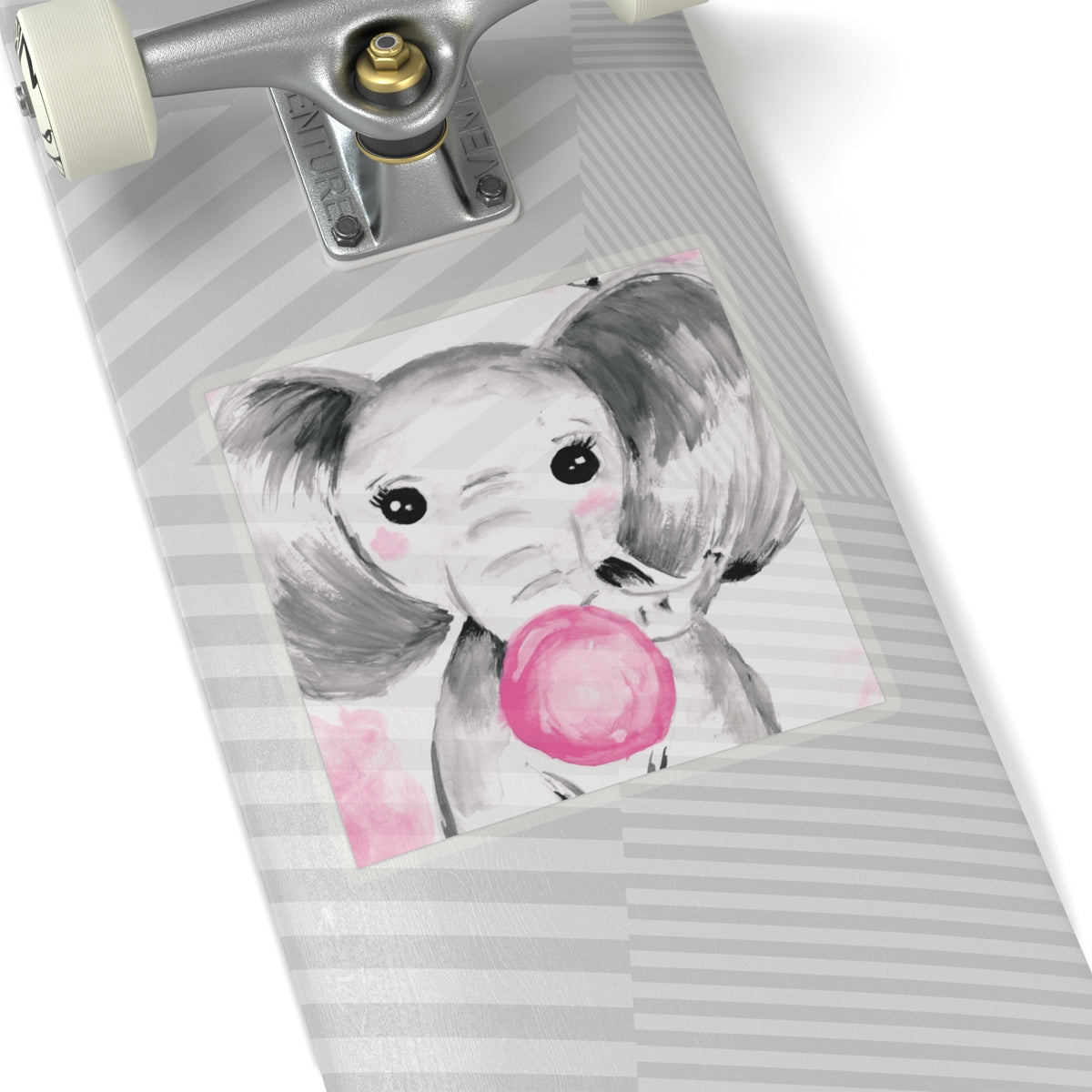 Little Elephant with pink bubblegum without AI - Kiss-Cut Stickers