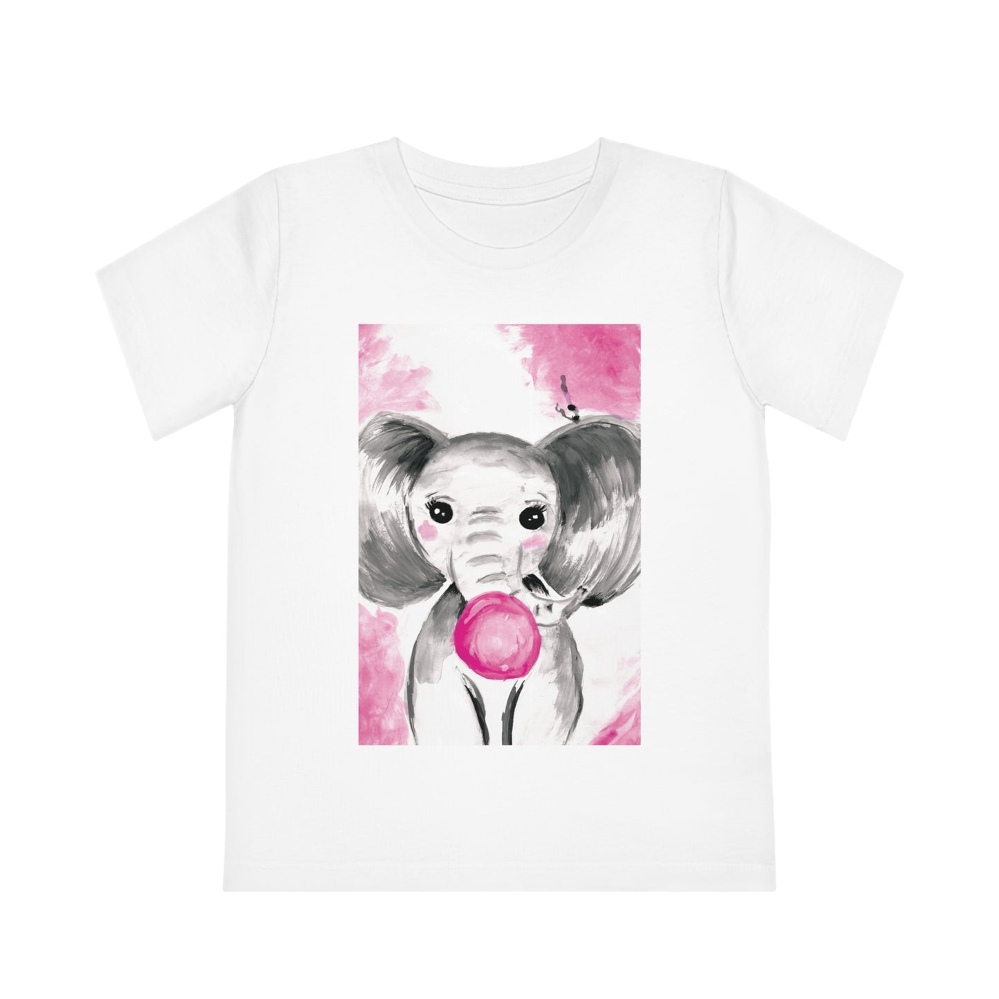 Little Elephant with pink bubblegum without AI - Kids' Creator T-Shirt