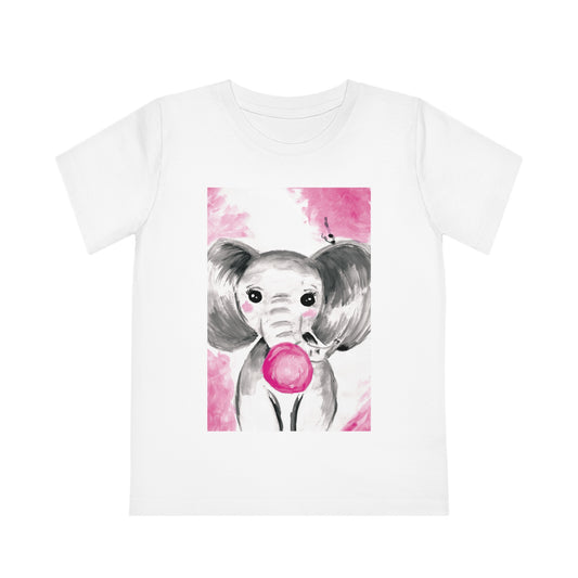 Little Elephant with pink bubblegum without AI - Kids' Creator T-Shirt