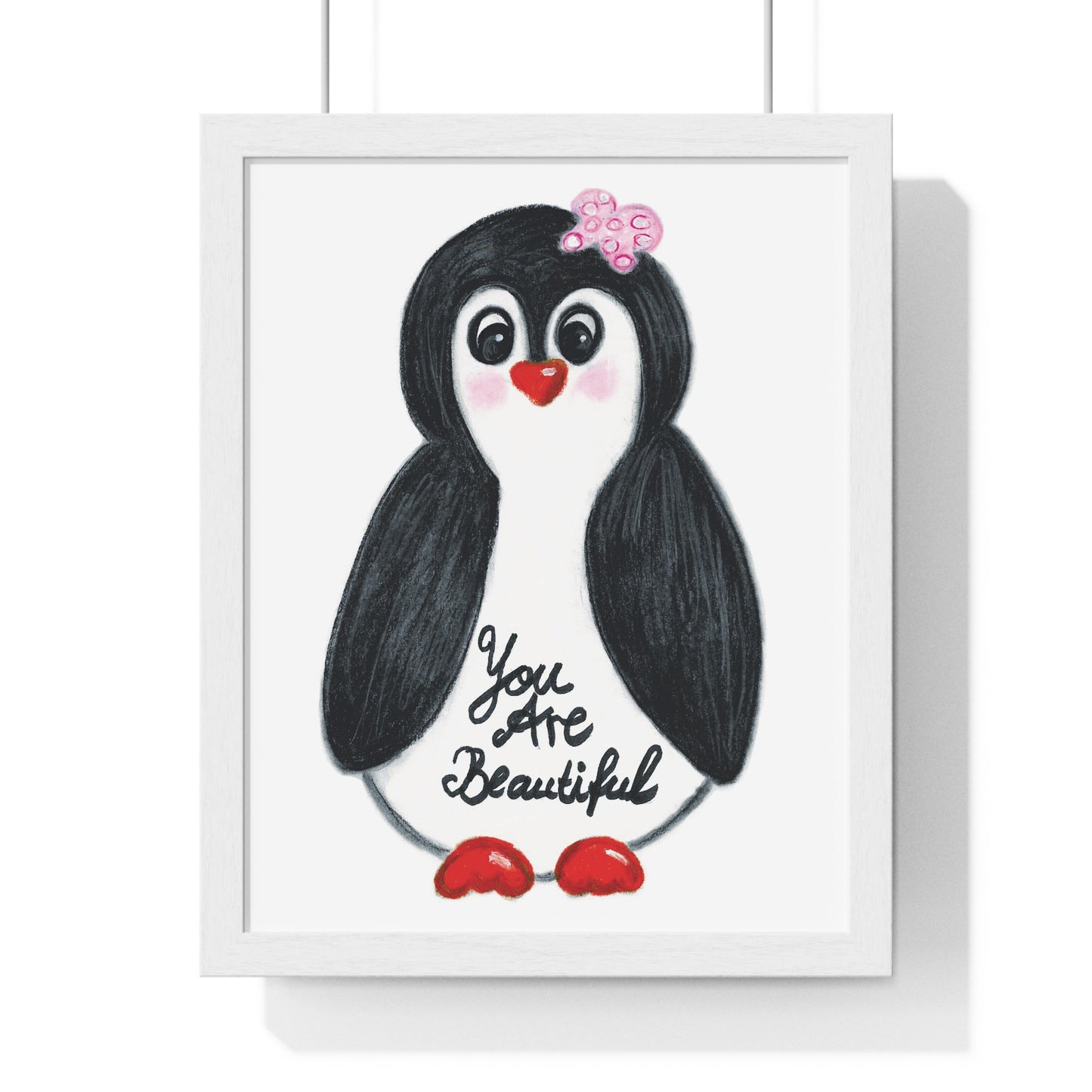 Little penguin beautiful - Vertical Framed Poster