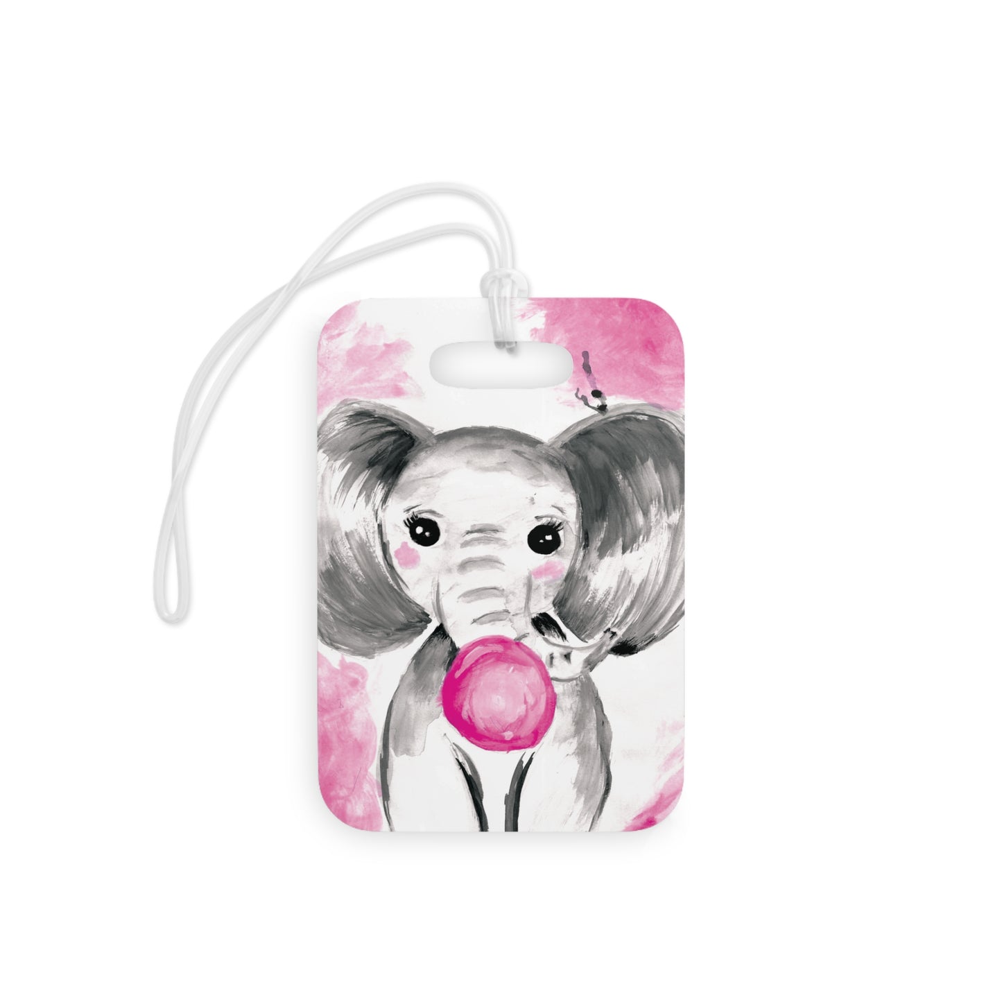 Little elephant with pink bubblegum - Luggage Tags