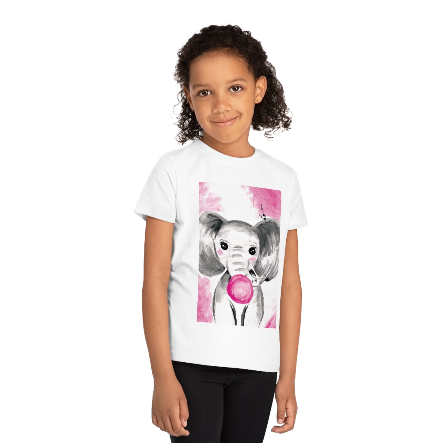 Little Elephant with pink bubblegum without AI - Kids' Creator T-Shirt