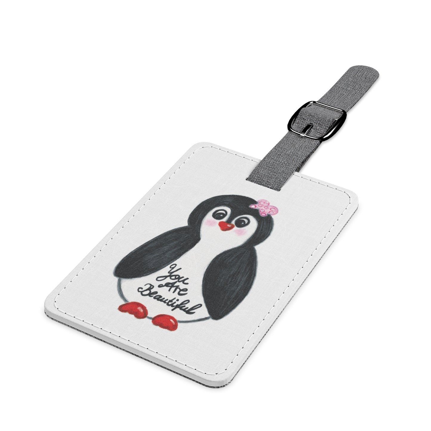 Little penguin beautiful - Saffiano Polyester Luggage Tag, Rectangle