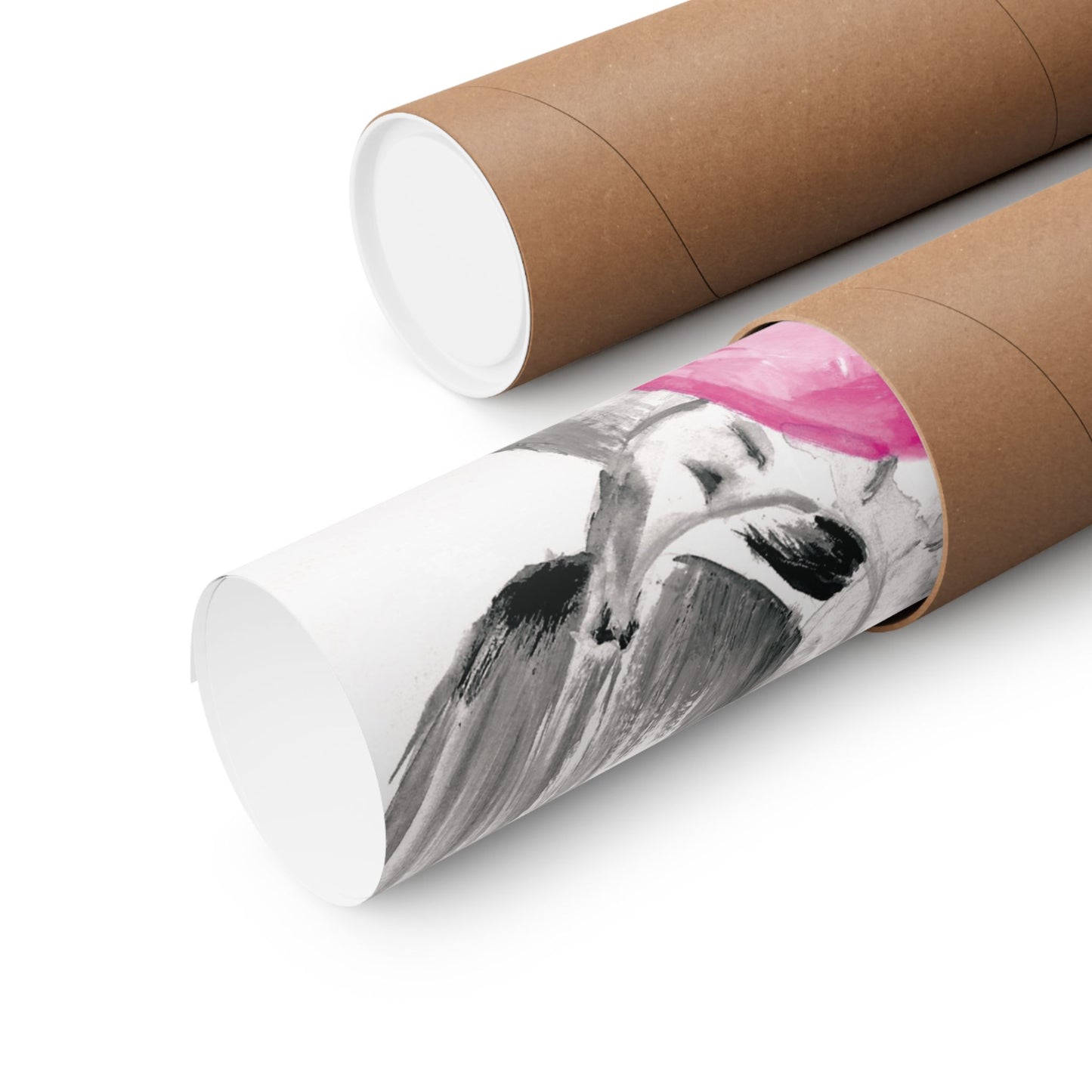 Little Elephant with pink bubblegum without AI - Matte Vertical Posters