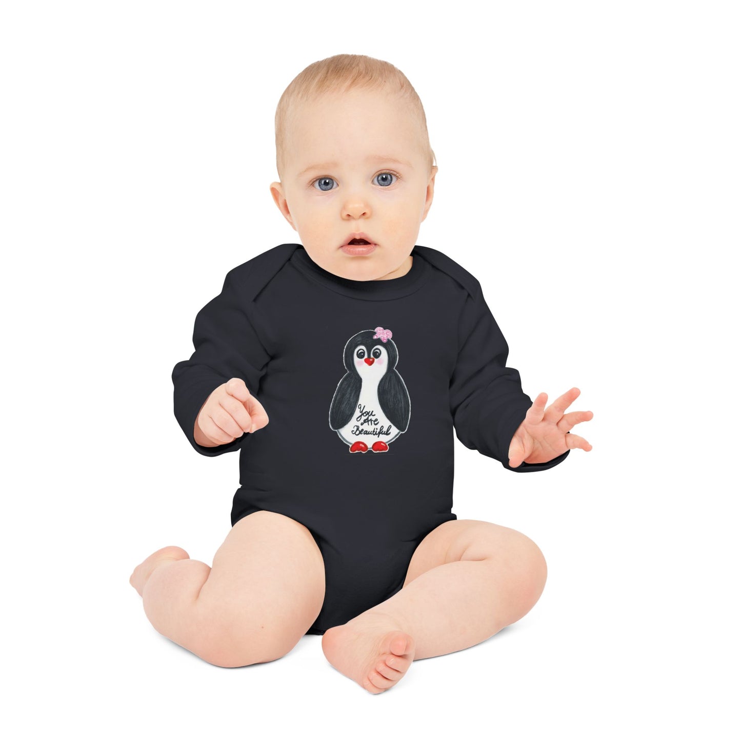 Little penguin beautiful - Baby Long-Sleeve Organic Bodysuit