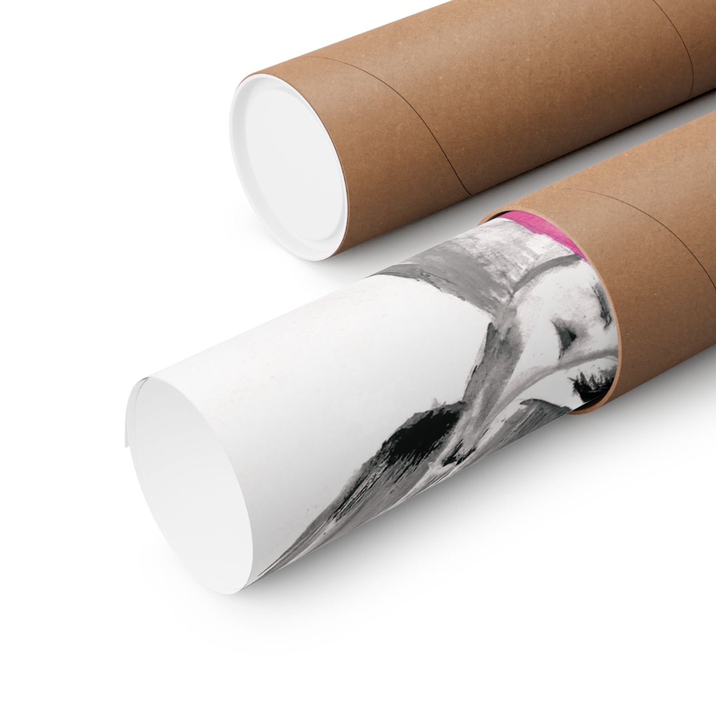 Little Elephant with pink bubblegum without AI - Matte Vertical Posters