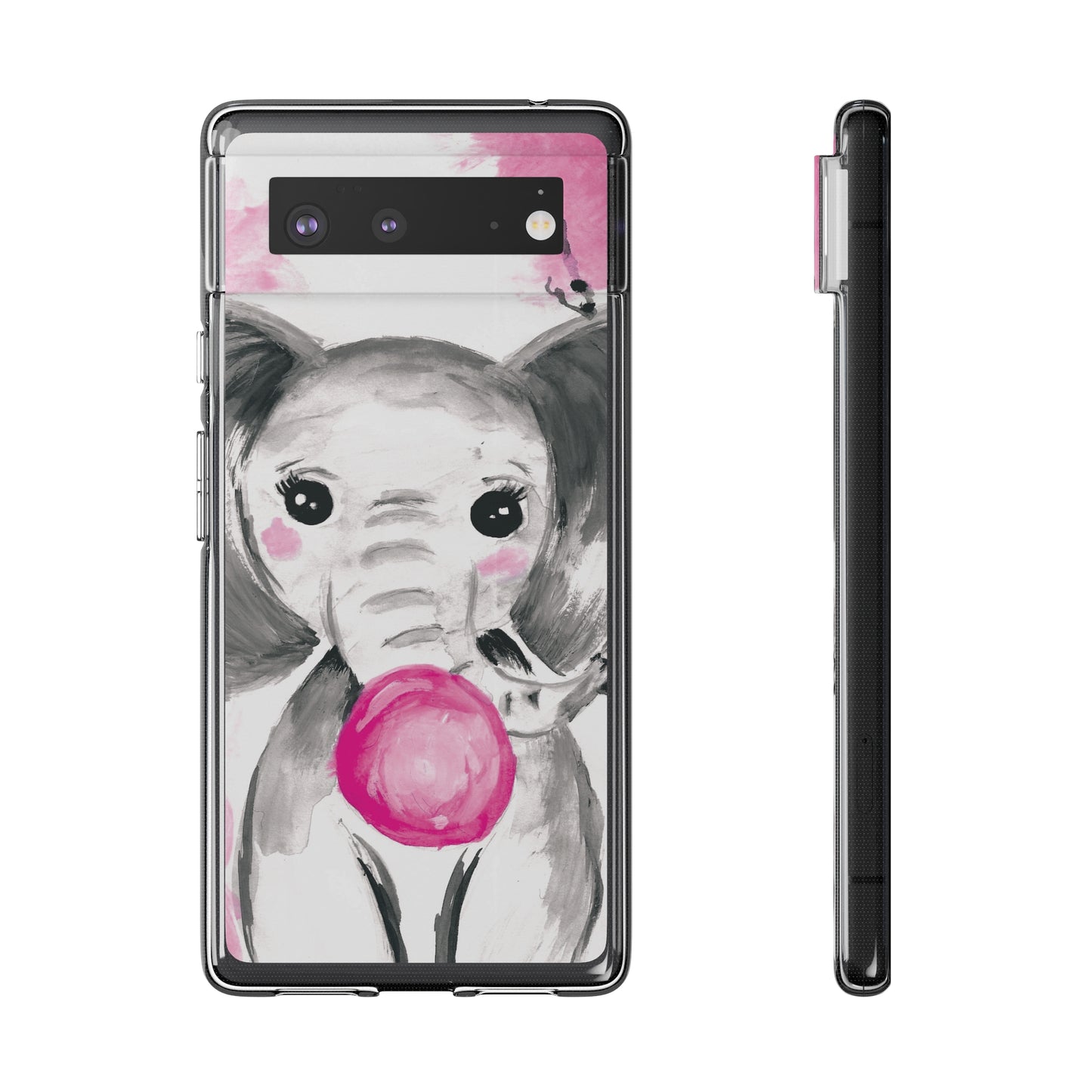 Little Elephant with pink bubblegum without AI - Soft Phone Cases