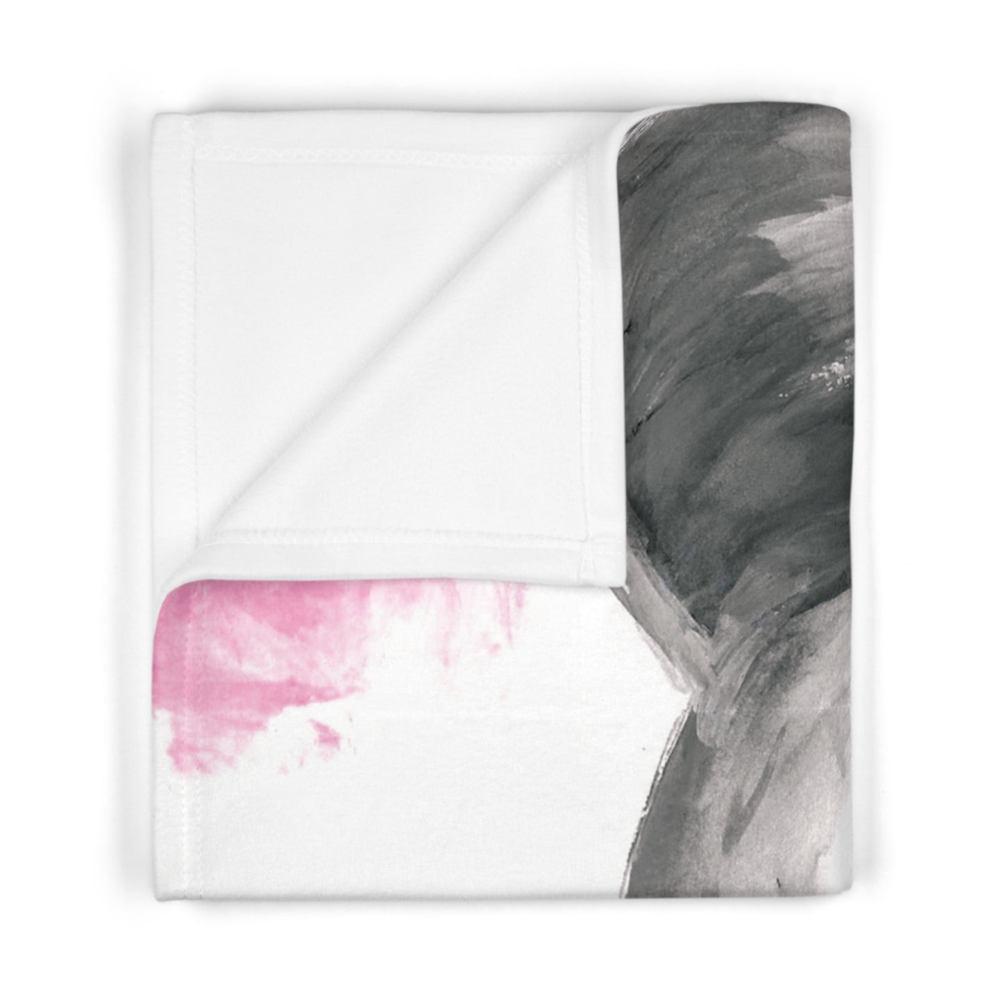 Little Elephant with pink bubblegum without AI - Soft Fleece Baby Blanket