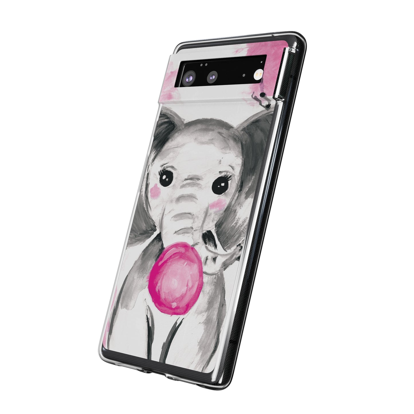 Little Elephant with pink bubblegum without AI - Soft Phone Cases