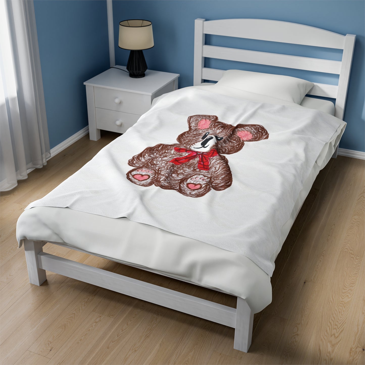 Teddy without AI - Velveteen Plush Blanket
