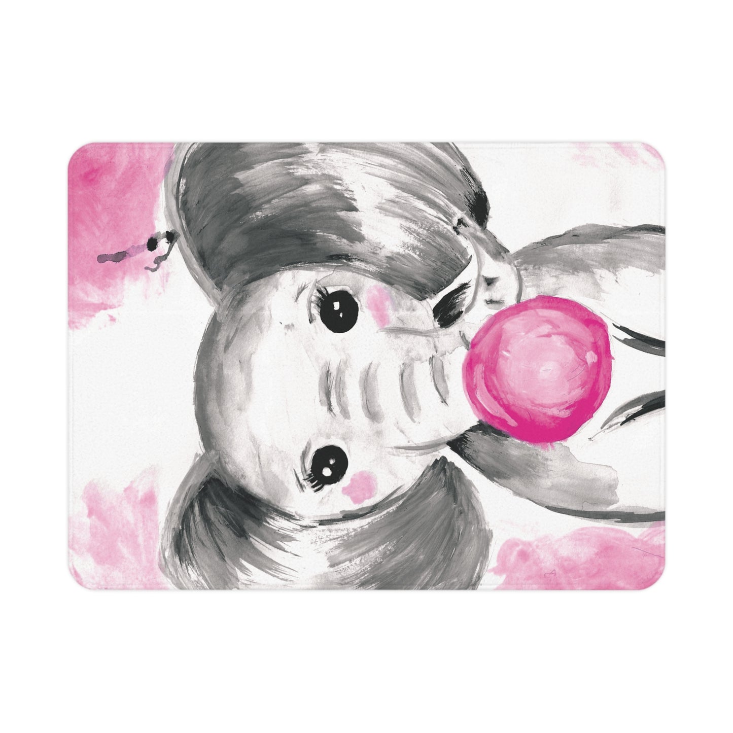 Little Elephant with pink bubblegum without AI - Toddler Blanket