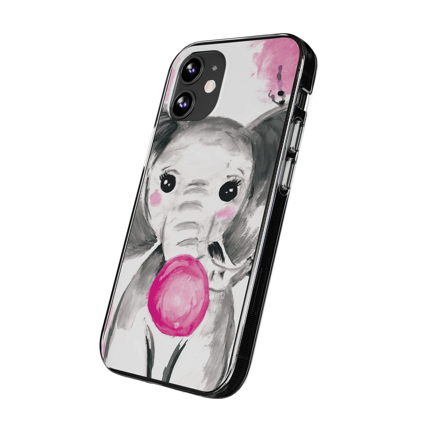 Little Elephant with pink bubblegum without AI - Soft Phone Cases