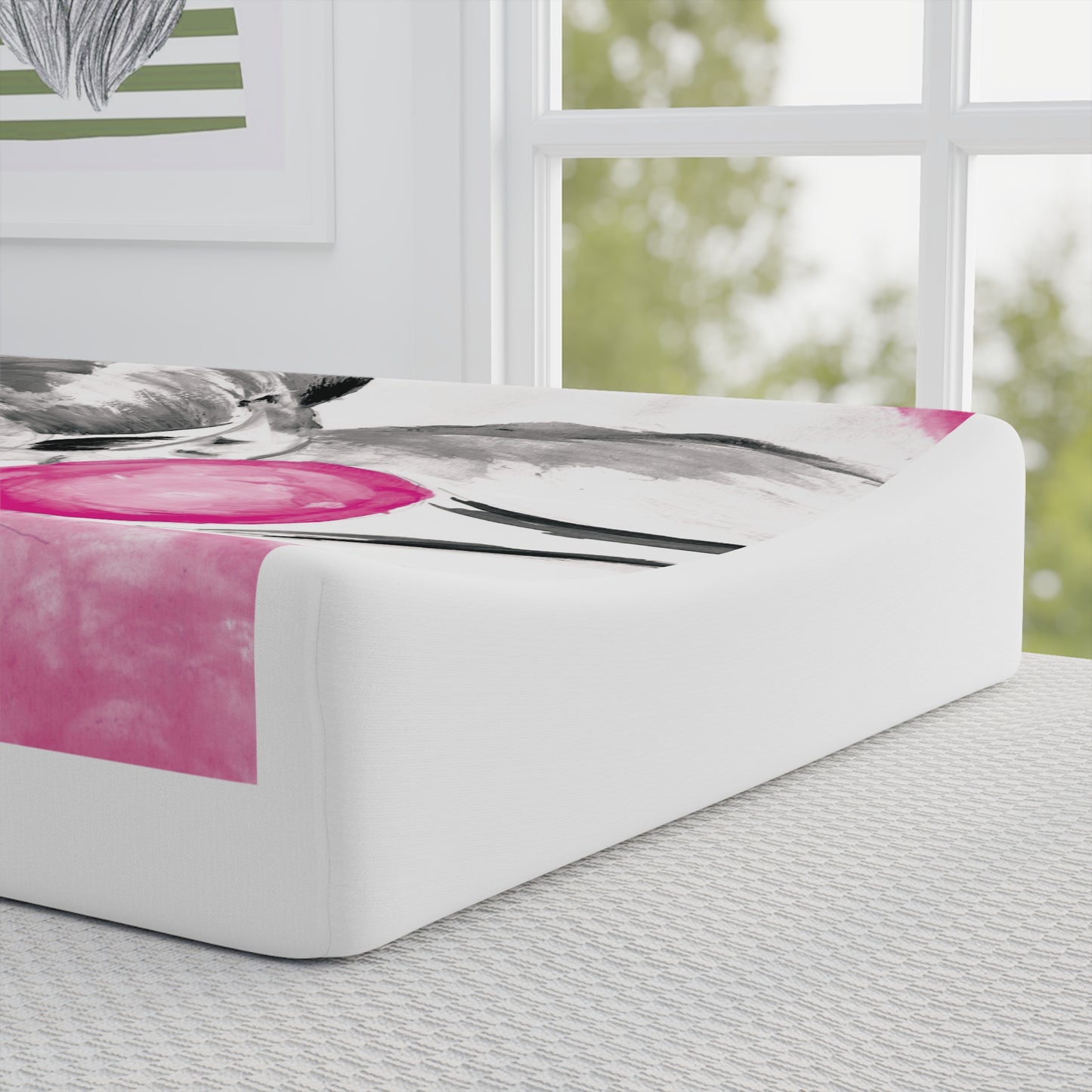 Little Elephant with pink bubblegum without AI - Baby Changing Pad Cover