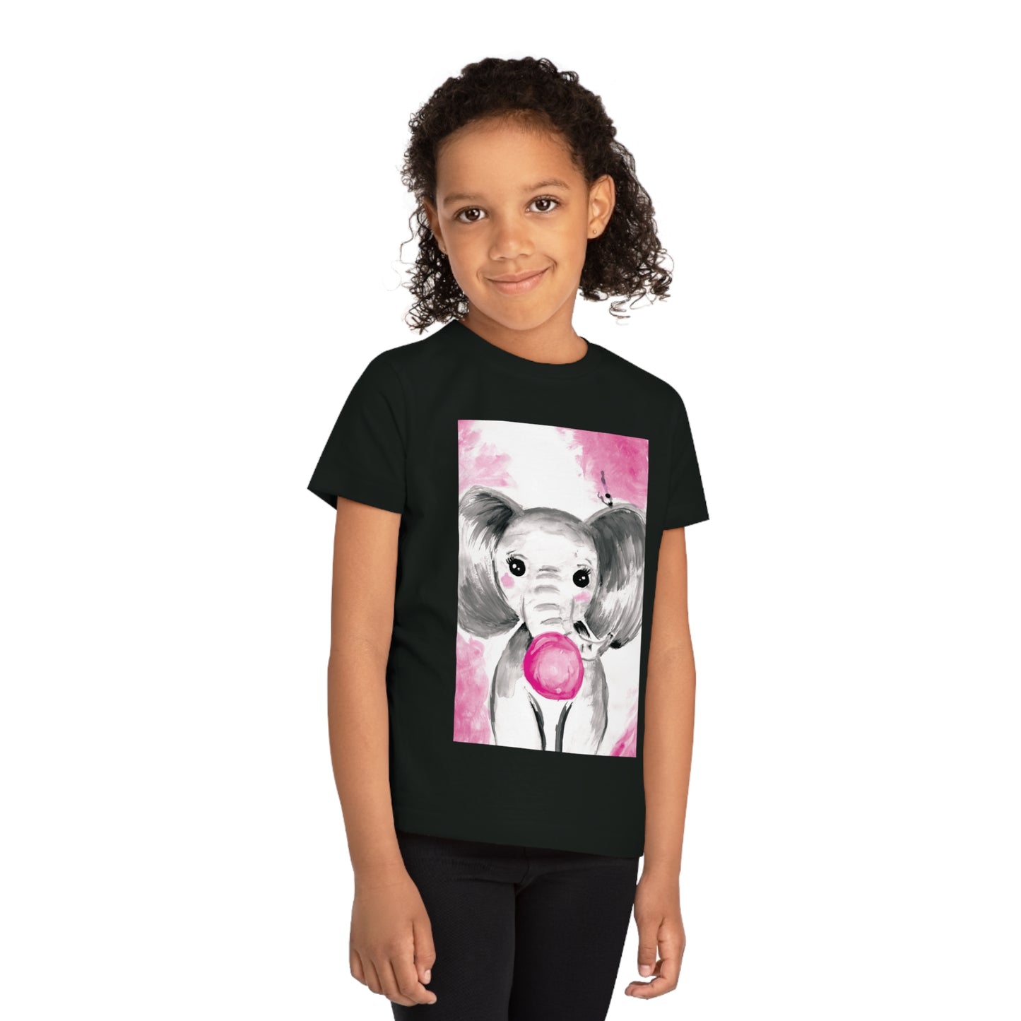 Little Elephant with pink bubblegum without AI - Kids' Creator T-Shirt