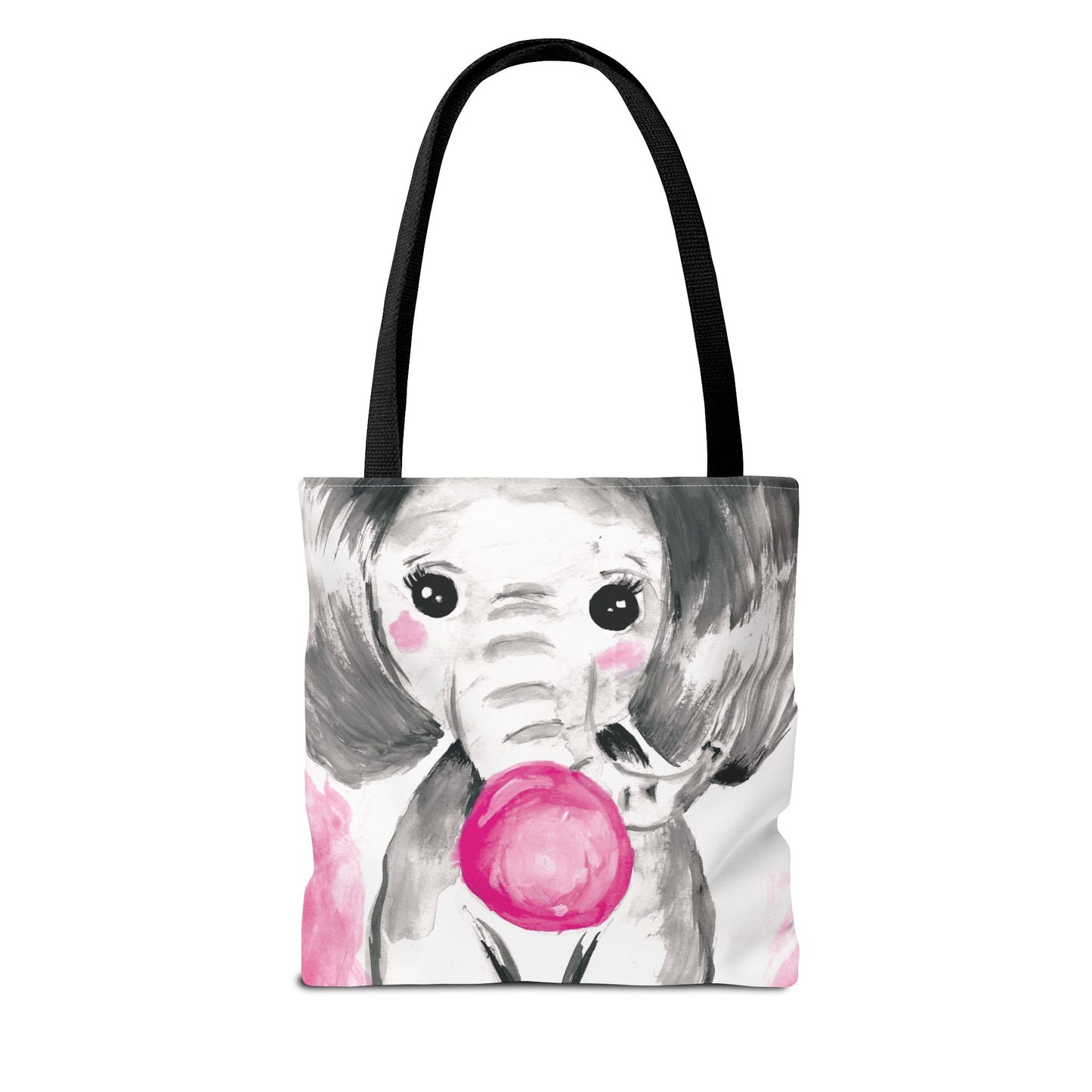 Little Elephant with pink bubblegum without AI - Tote Bag (AOP)