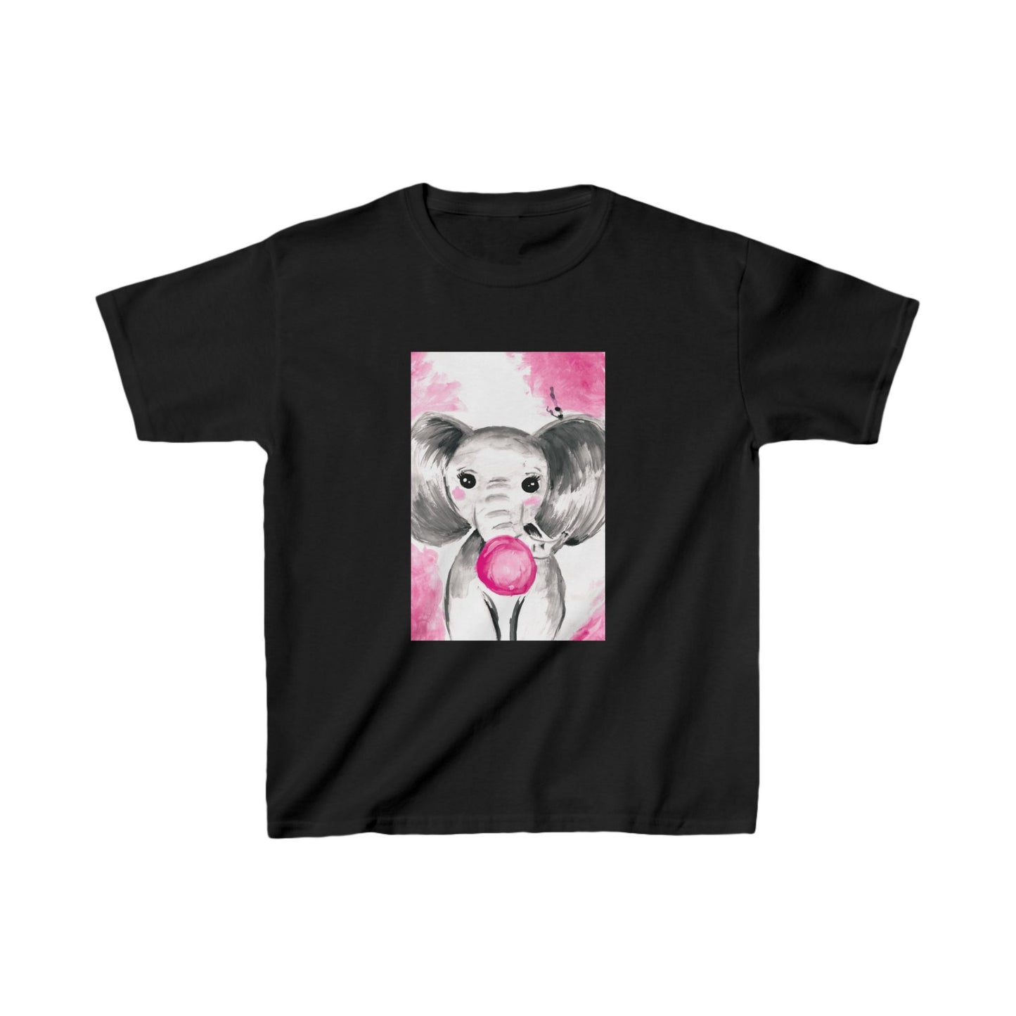 Little Elephant with pink bubblegum without AI - Kids Heavy Cotton™ Tee