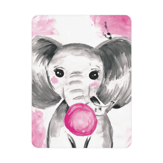 Little Elephant with pink bubblegum without AI - Toddler Blanket