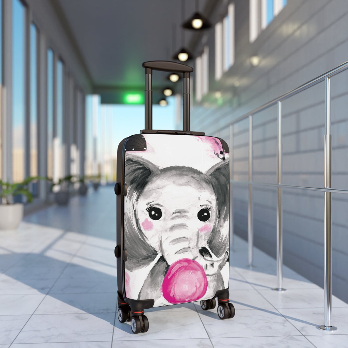 Little Elephant with pink bubblegum without AI - Suitcases