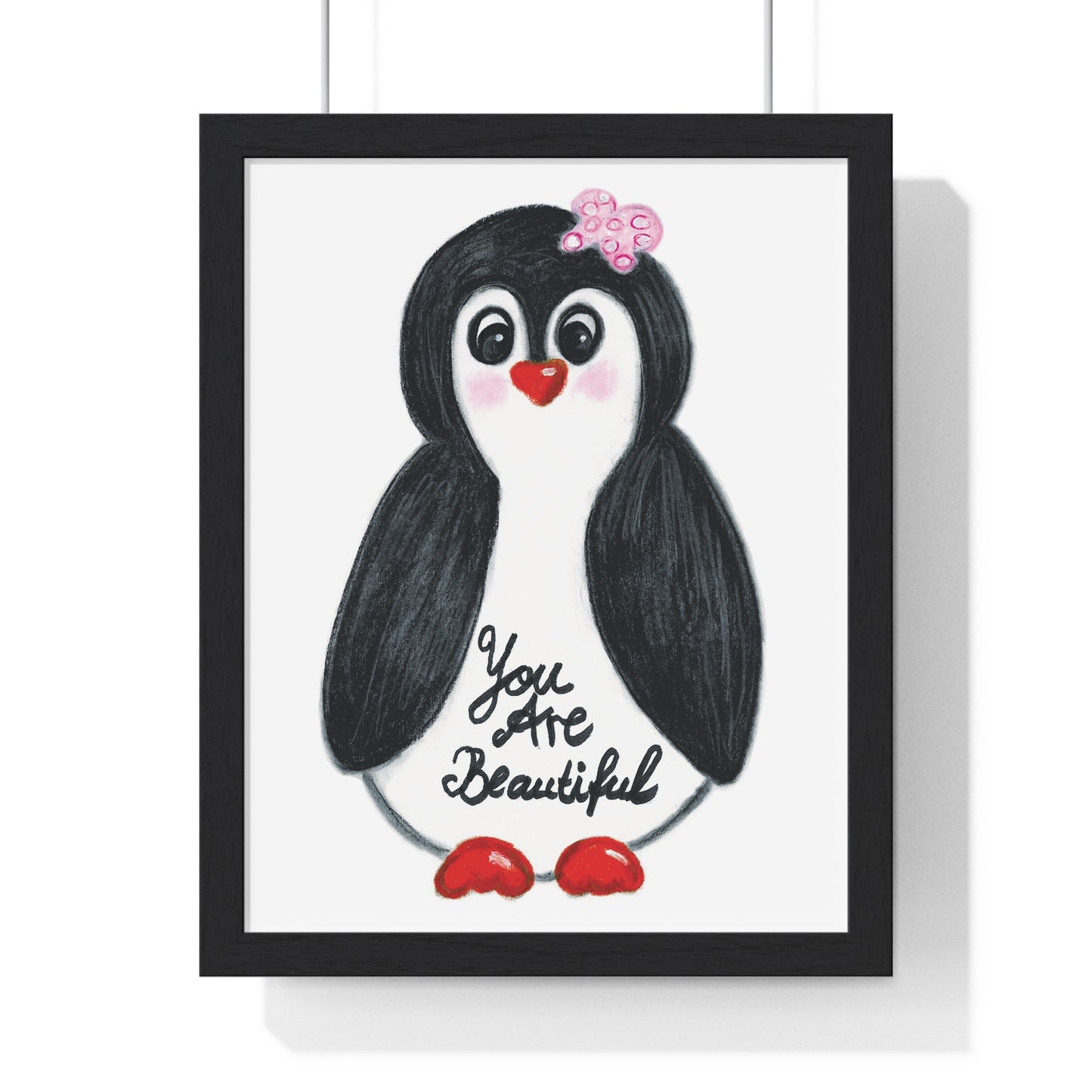 Little penguin beautiful - Vertical Framed Poster