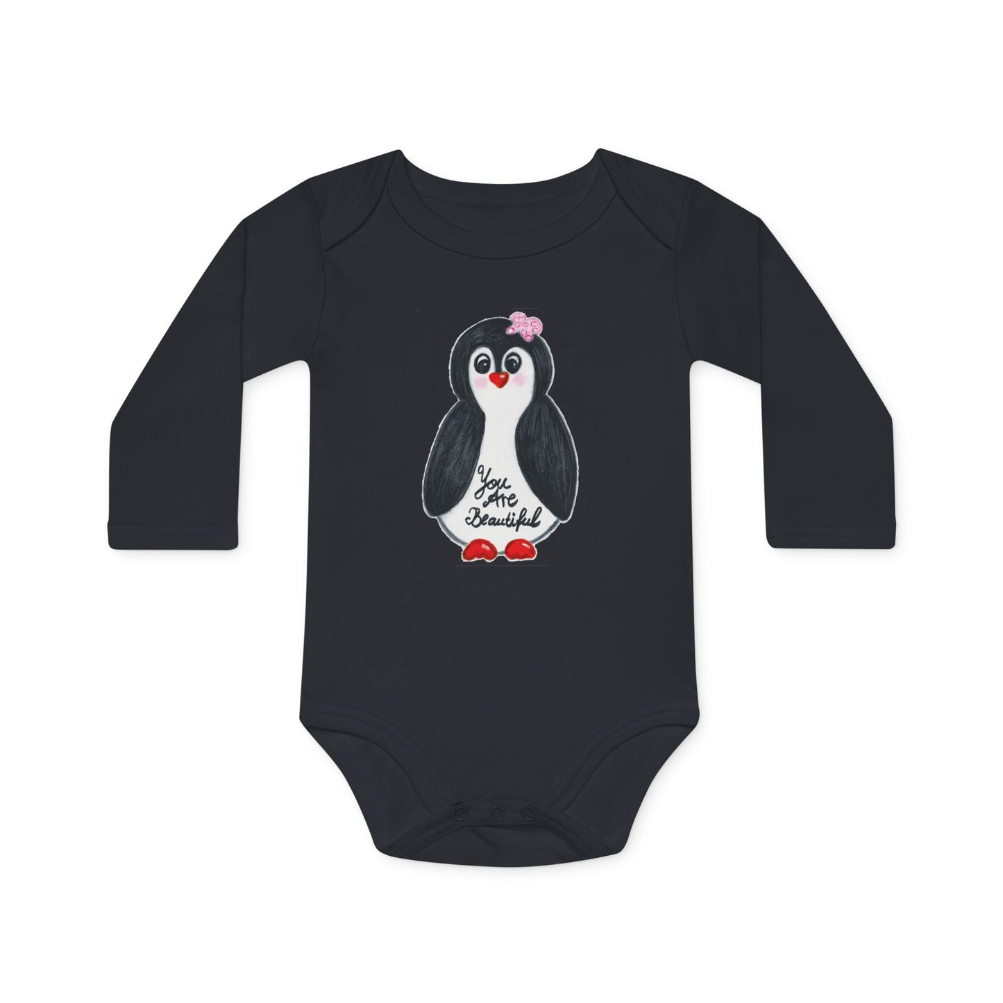 Little penguin beautiful - Baby Long-Sleeve Organic Bodysuit