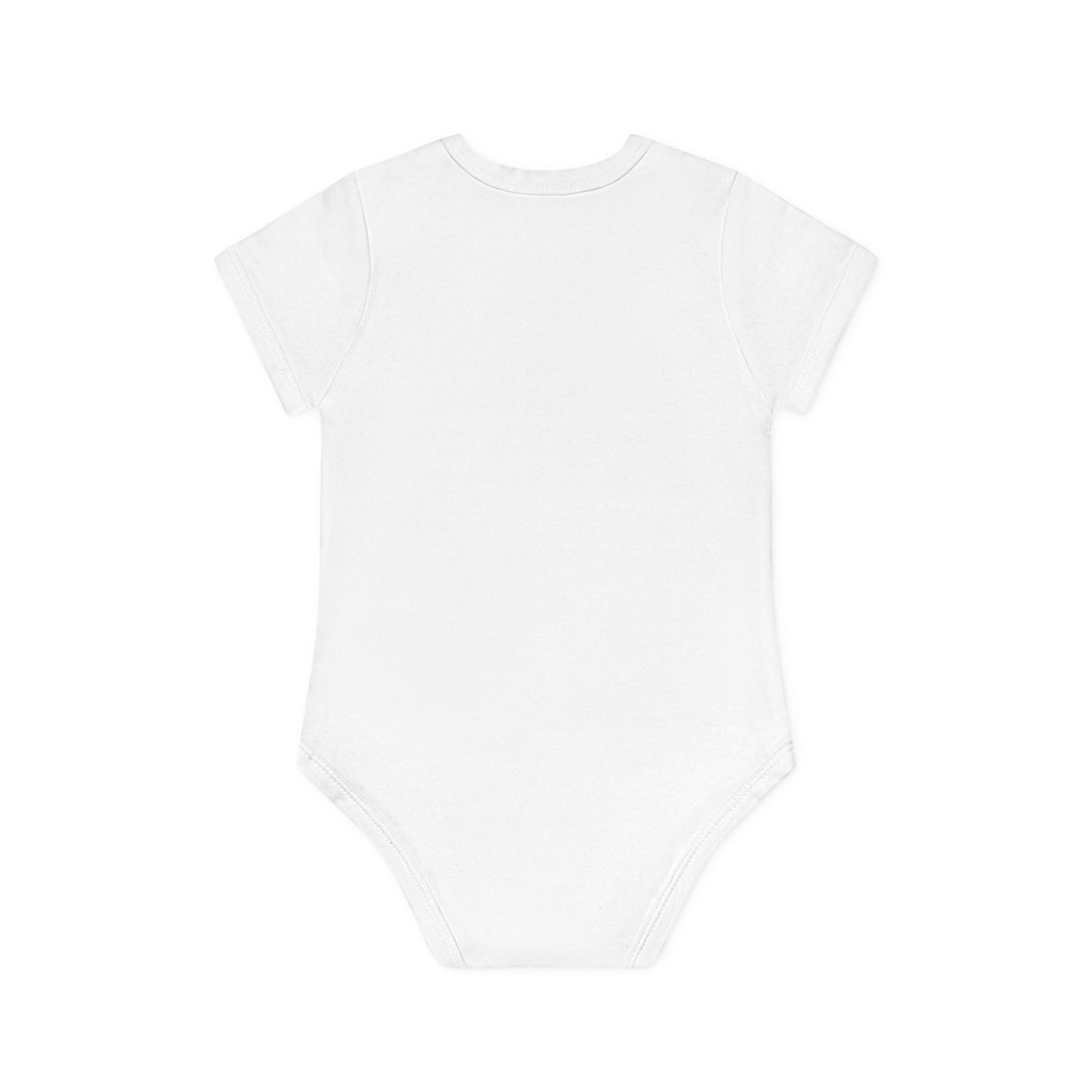 Little Elephant with pink bubblegum without AI - Baby Organic Short Sleeve Bodysuit
